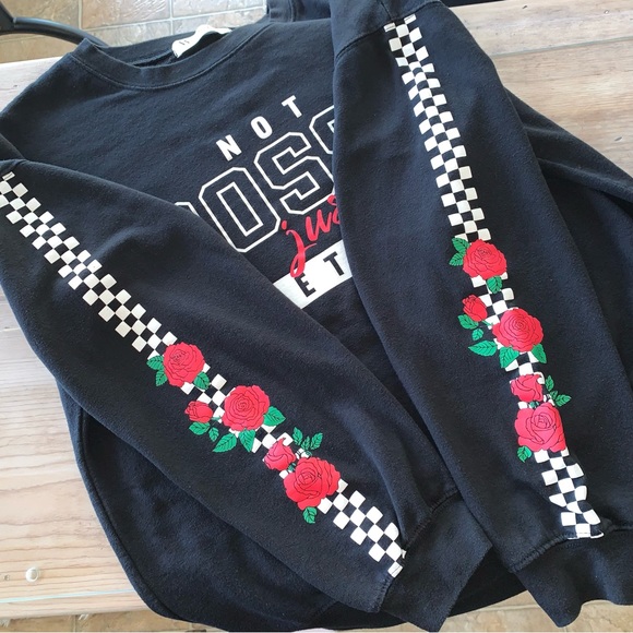 Black Long Sleeve Graphic Sweatshirt - Picture 3 of 11